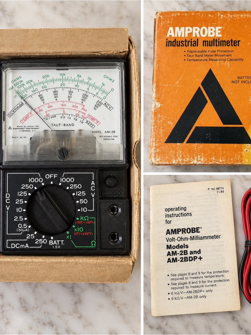 Antique Amprobe Industrial Multimeter - Orange Box